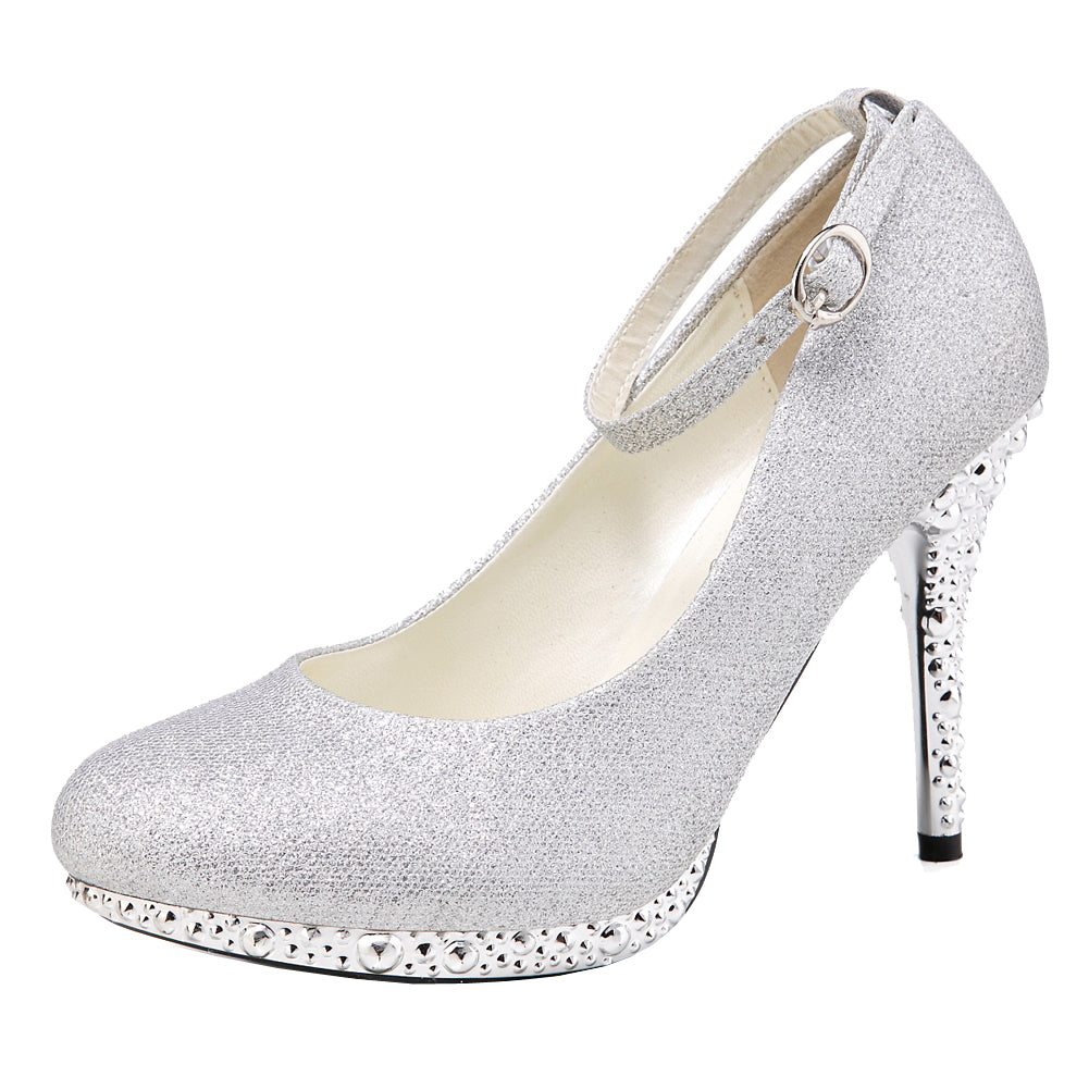 Glitter Strappy Heel Sandals - Wedding Shoes